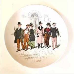 Belgian Antique Plate Boch Frères La Louvière The March of the Students 1920